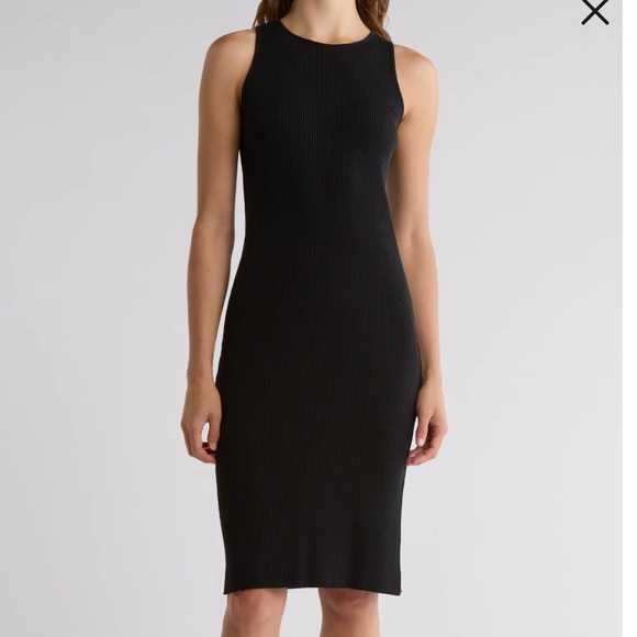 Vince Ribbed Cotton Tank Dress - Picture 1 of 7